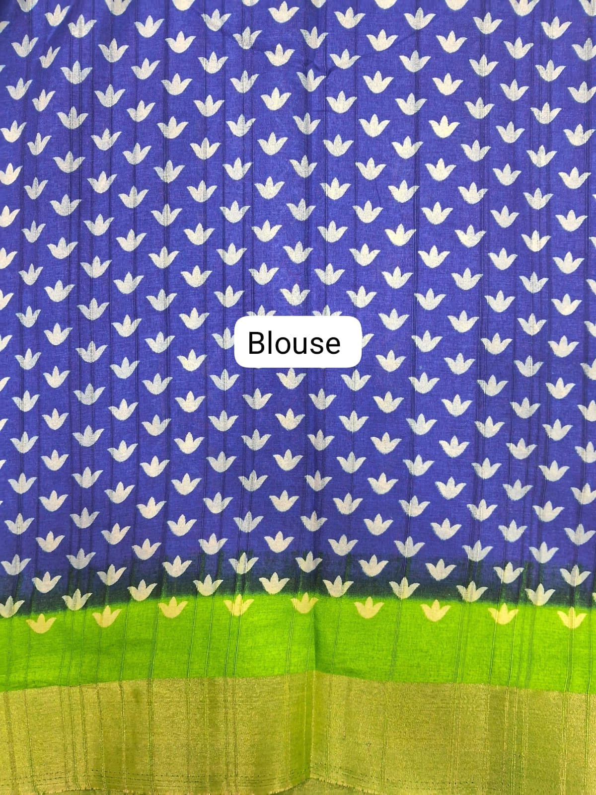 Royal Blue Semi Tussar Saree Blouse