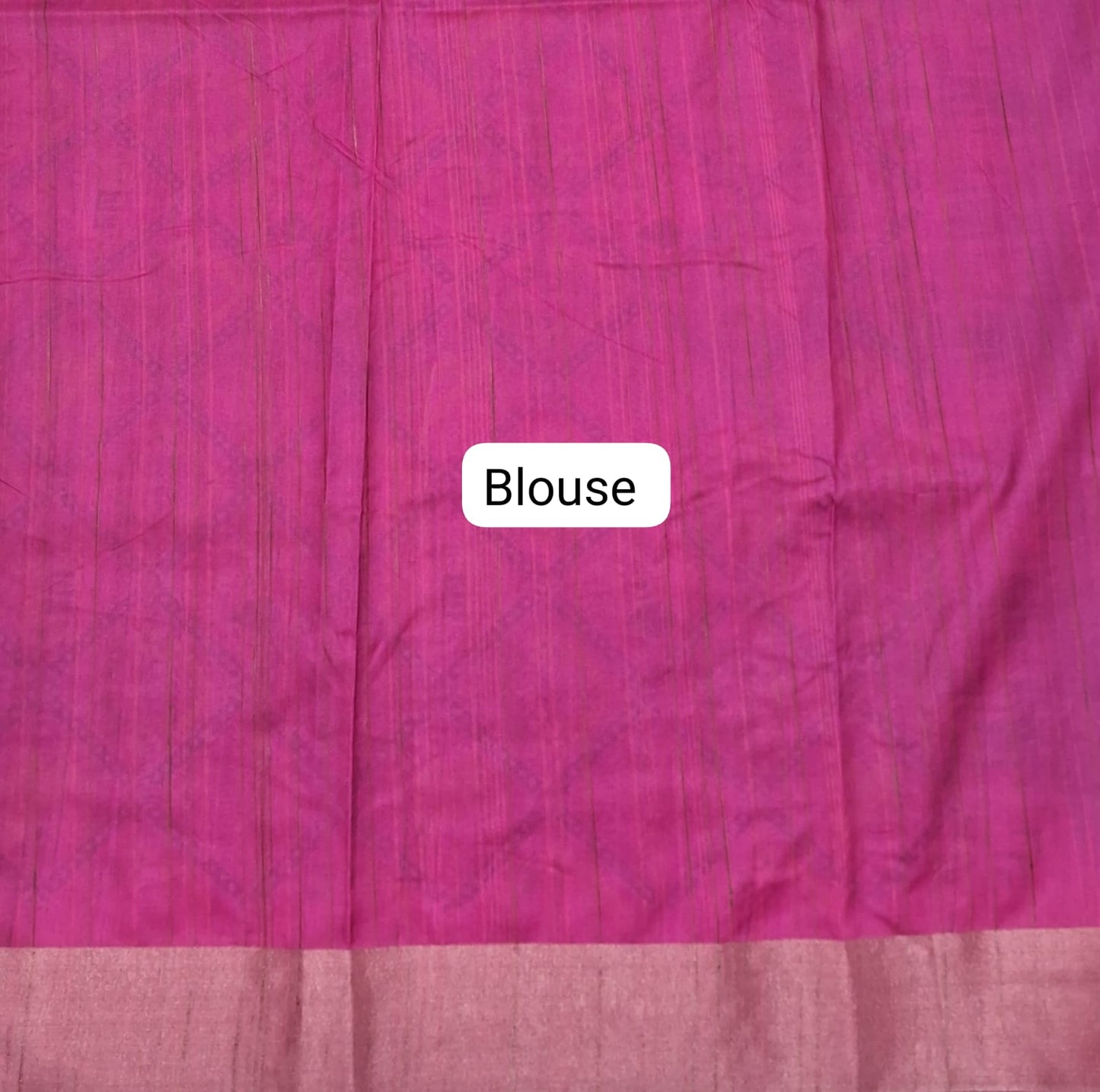 Teal Blue Semi Tussar Saree Blouse