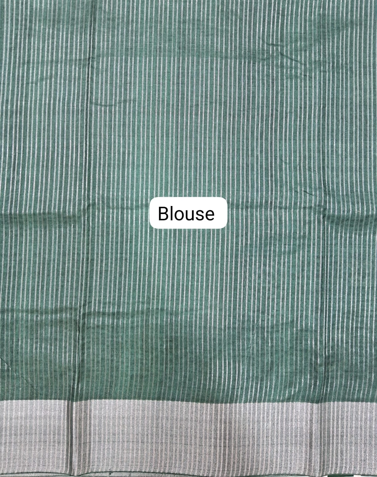 Green Semi Tussar Saree Blouse