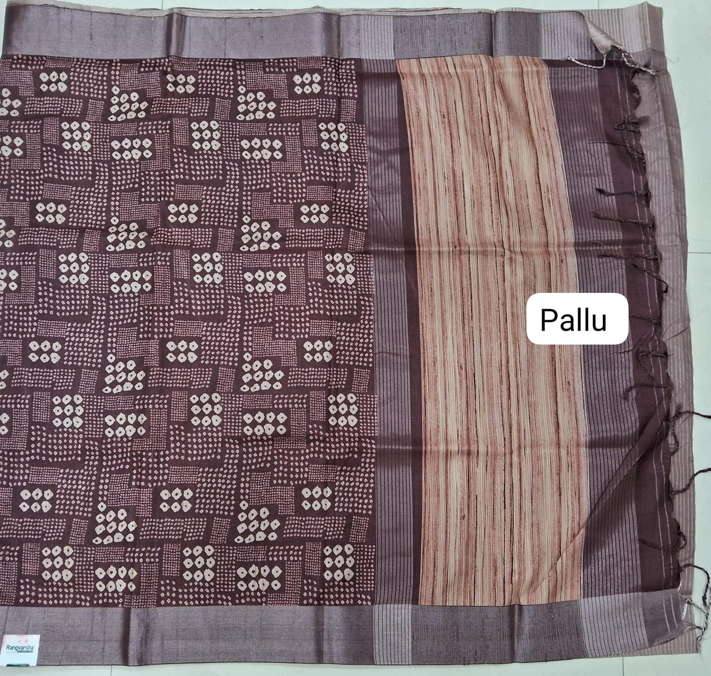 Walnut Brown Semi Tussar Saree Pallu