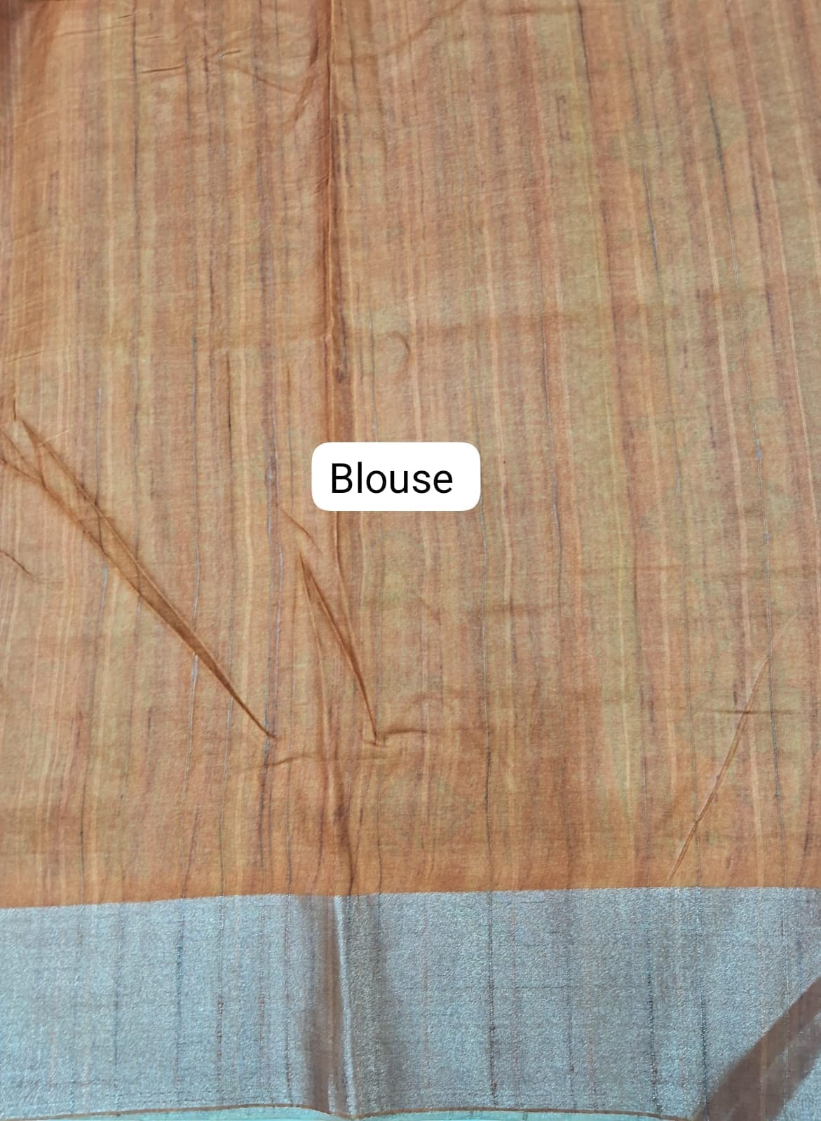 Grey Semi Tussar Saree Blouse