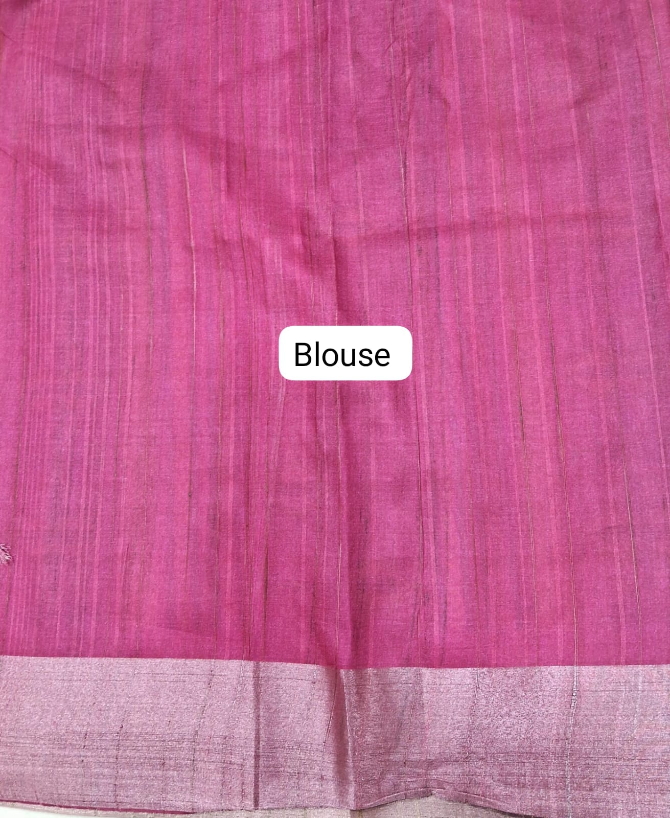 Green Semi Tussar Saree Blouse