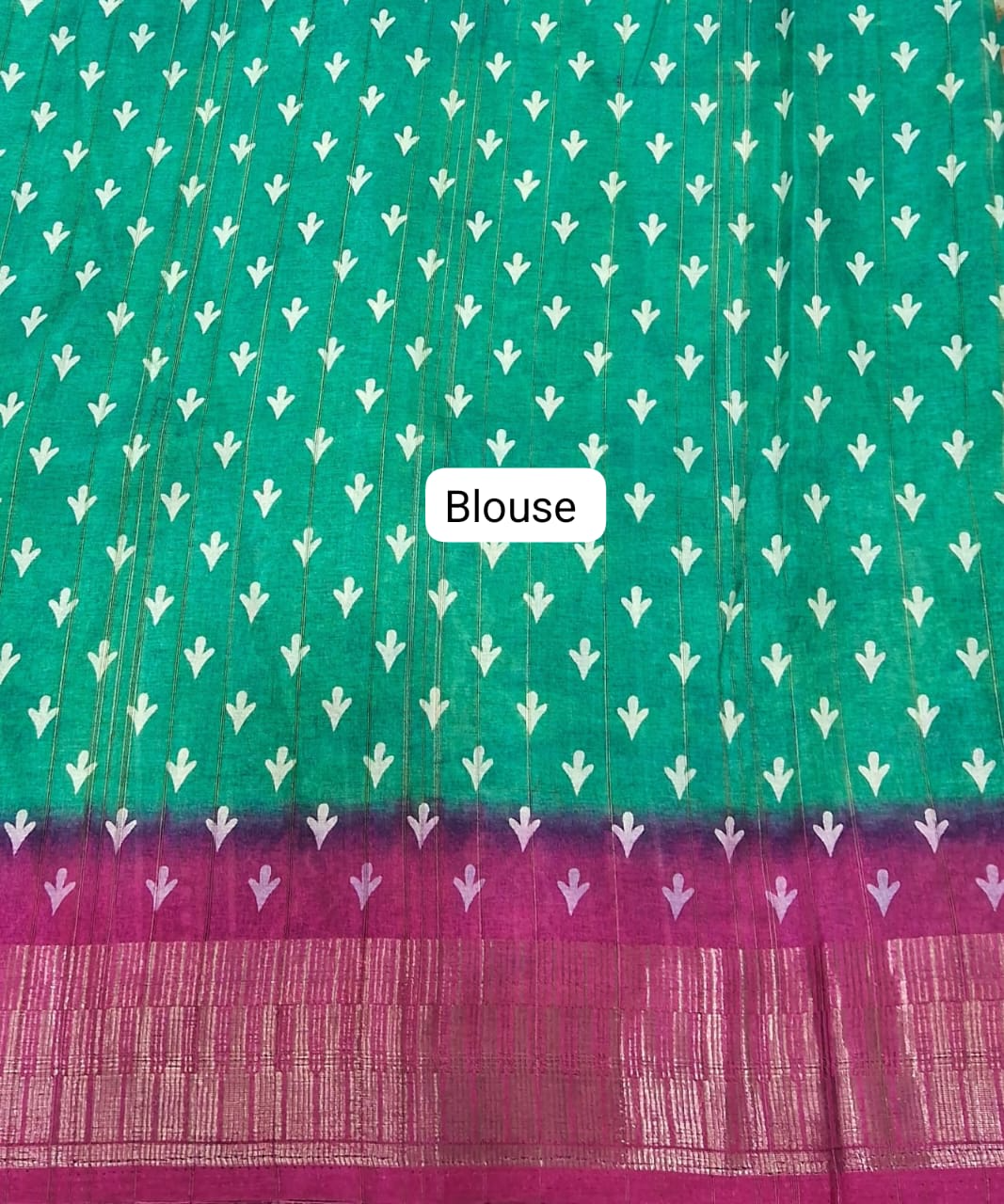 Green Semi Tussar Saree Blouse