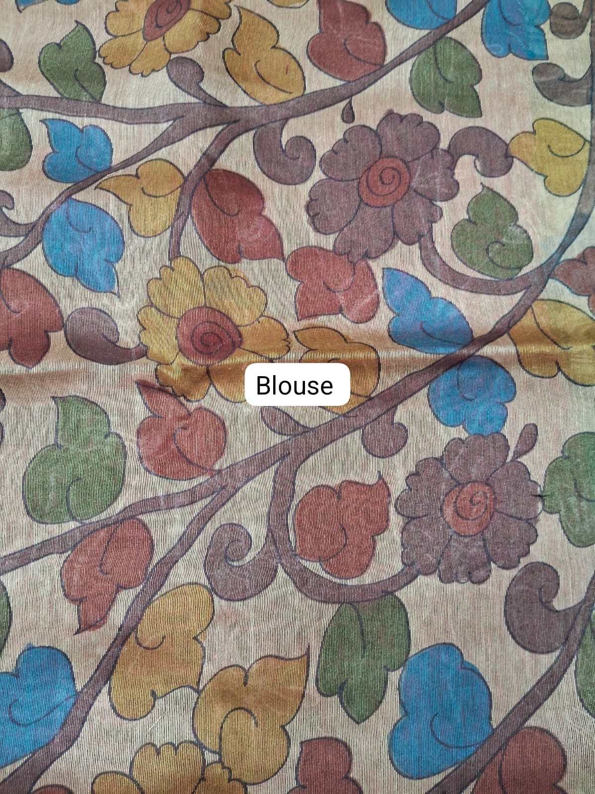 Wine Semi Tussar Saree Blouse