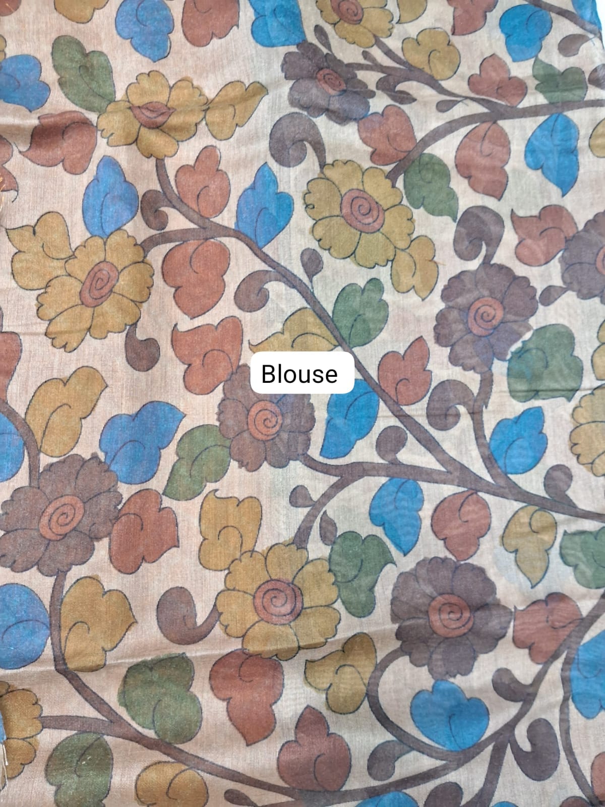 Mango Yellow Semi Tussar Saree Blouse