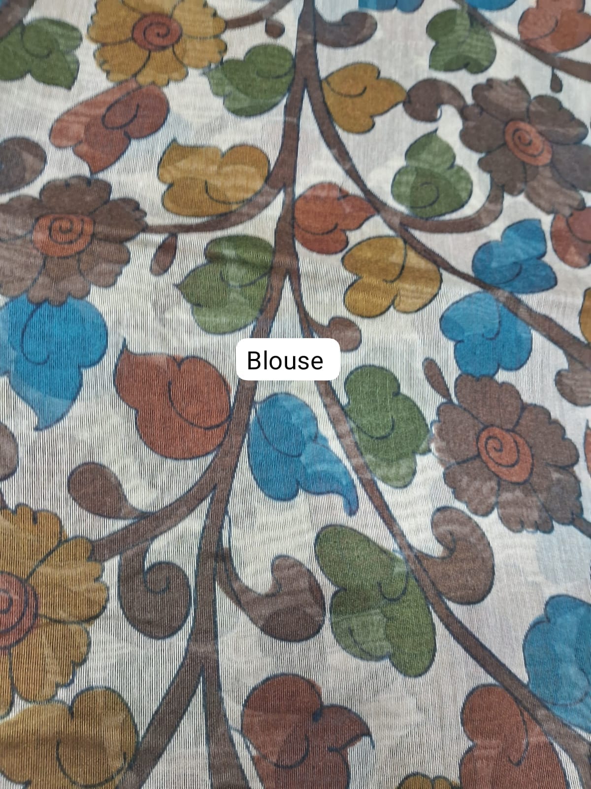 Taupe Brown Semi Tussar Saree Blouse