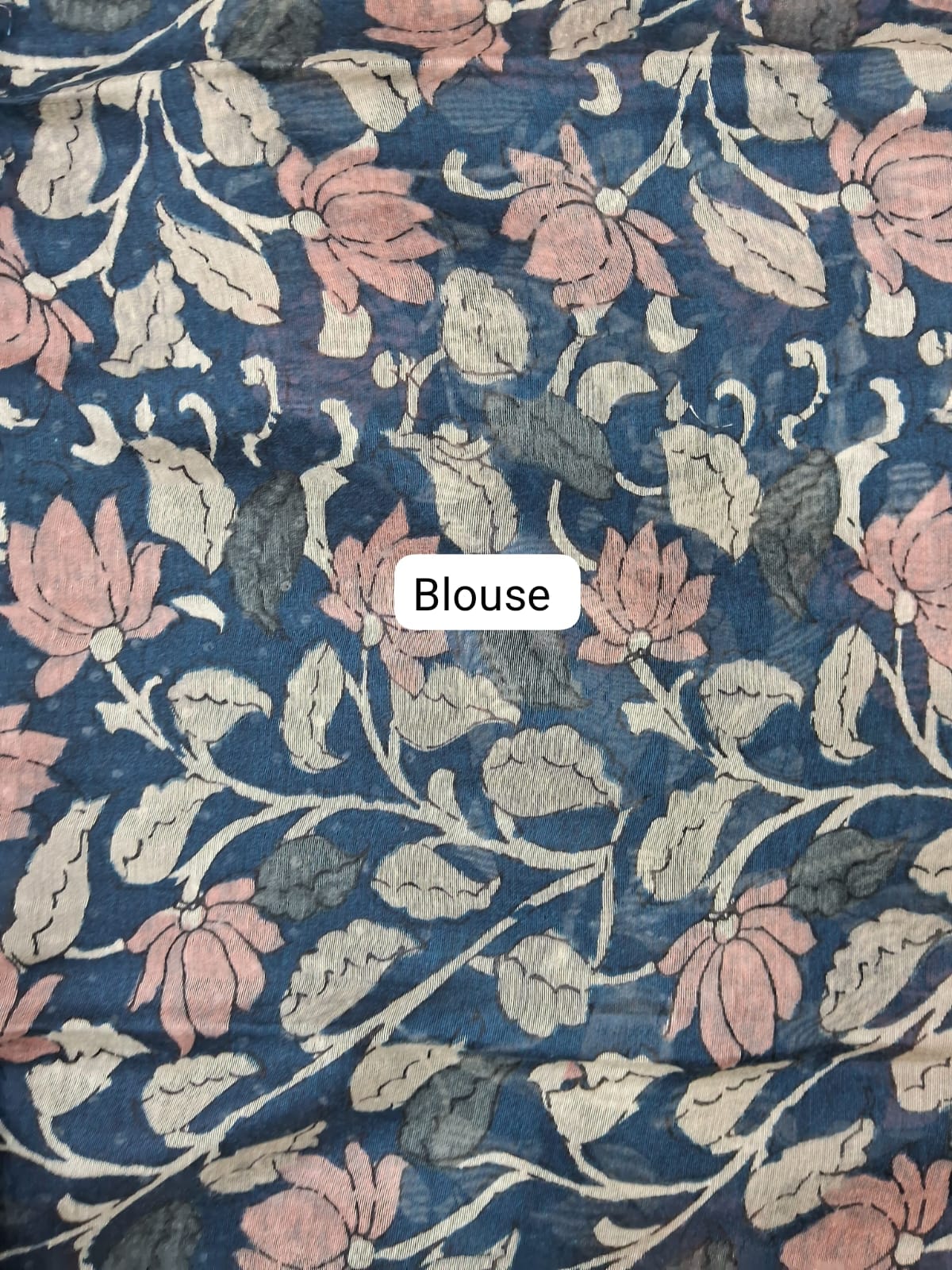 Indigo Blue Semi Tussar Saree Blouse