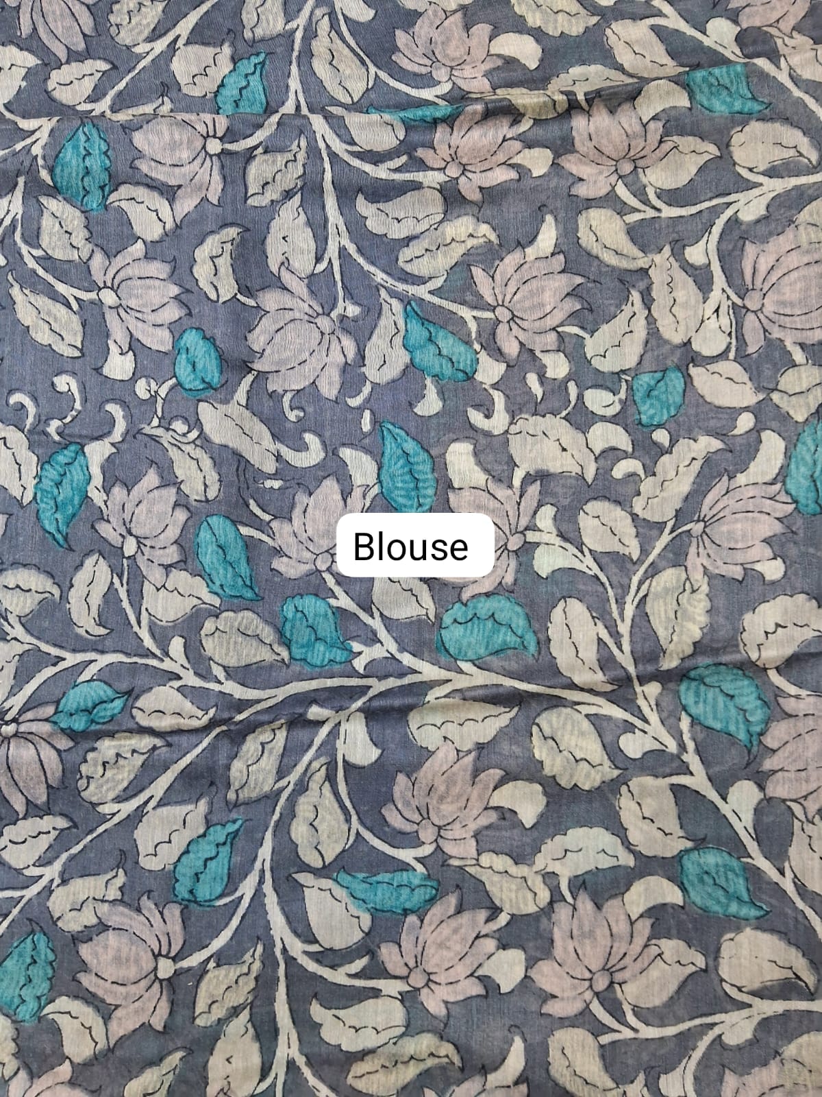 Royal Blue Semi Tussar Saree Blouse