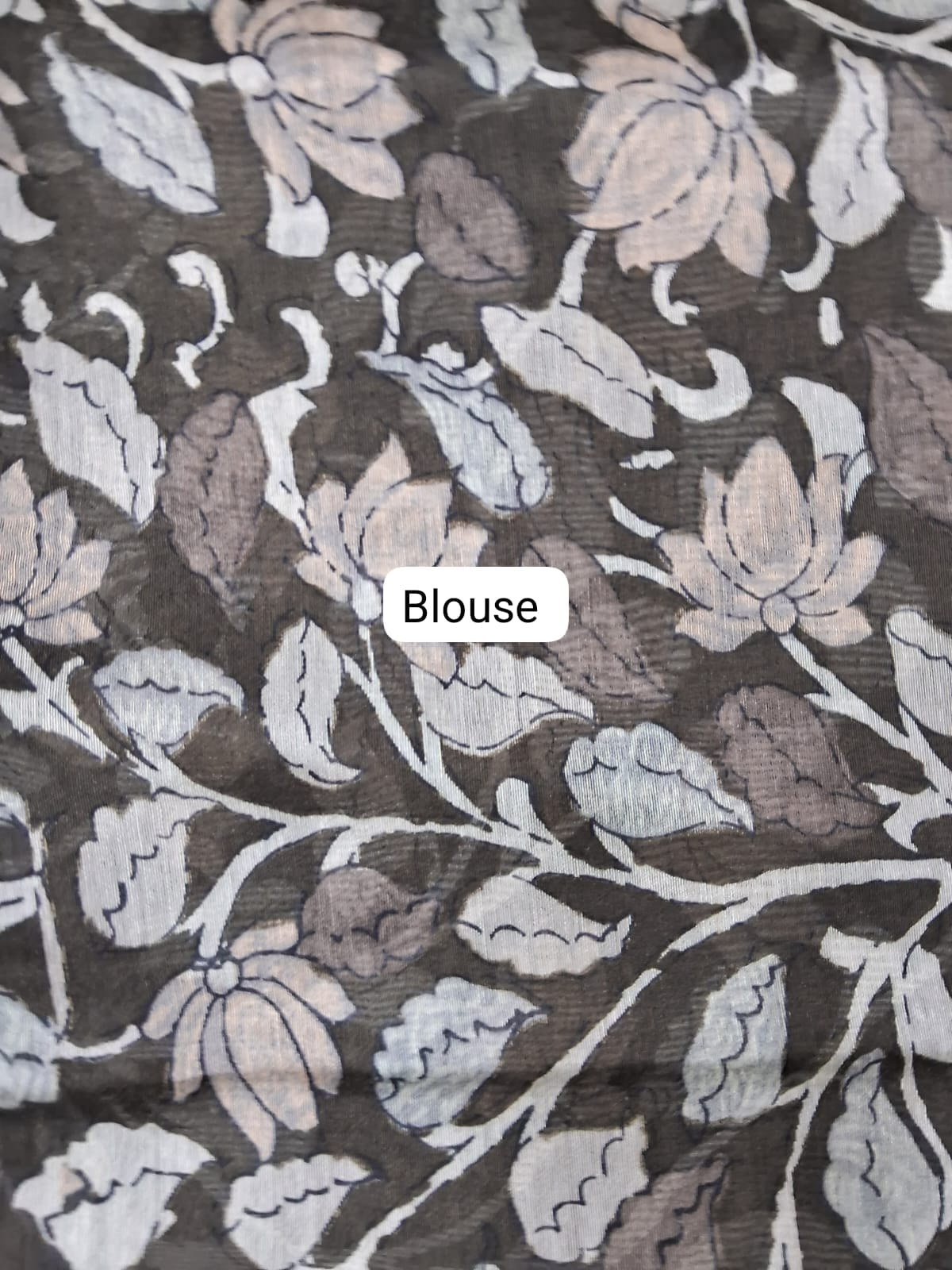 Black Semi Tussar Saree Blouse