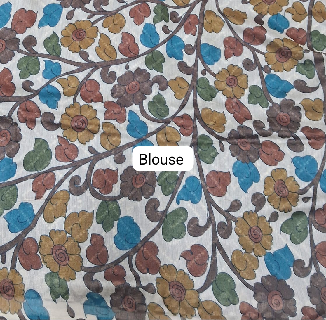 Grey Semi Tussar Saree blouse