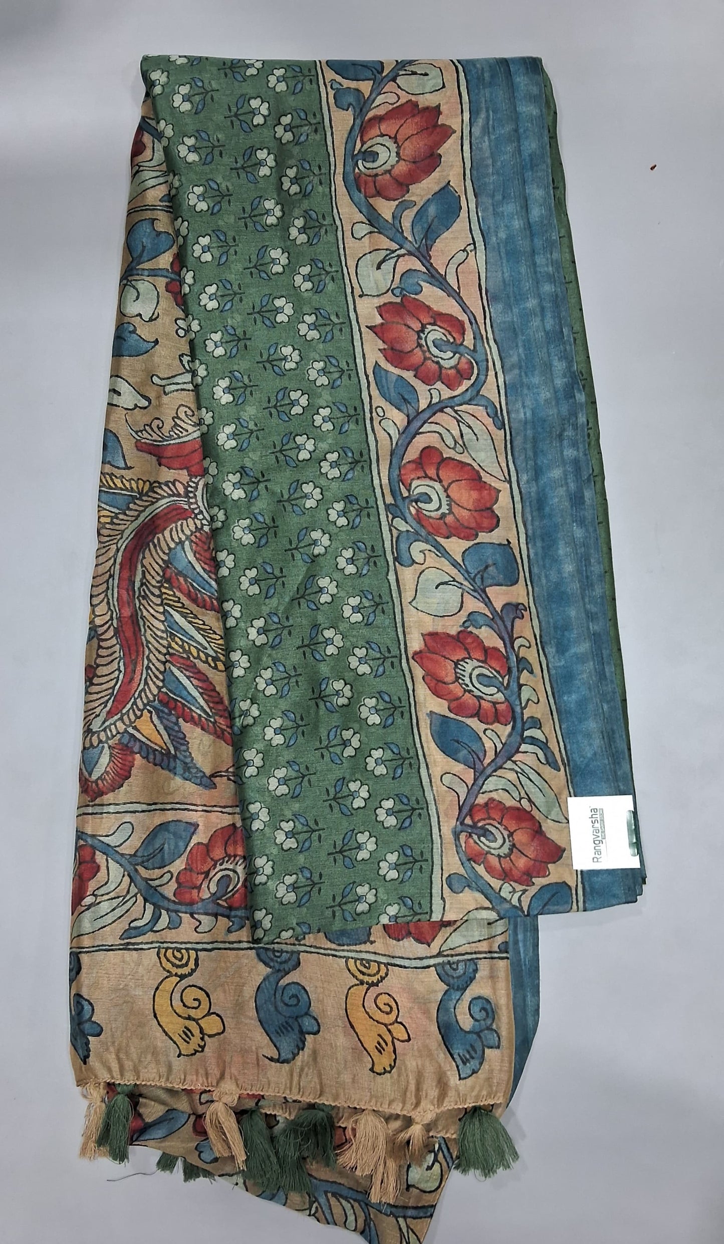 Light Green Semi Tussar Saree
