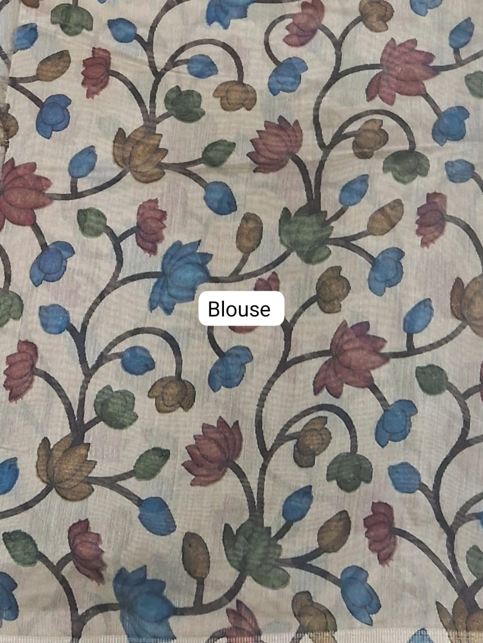 Grey Semi Tussar Saree blouse