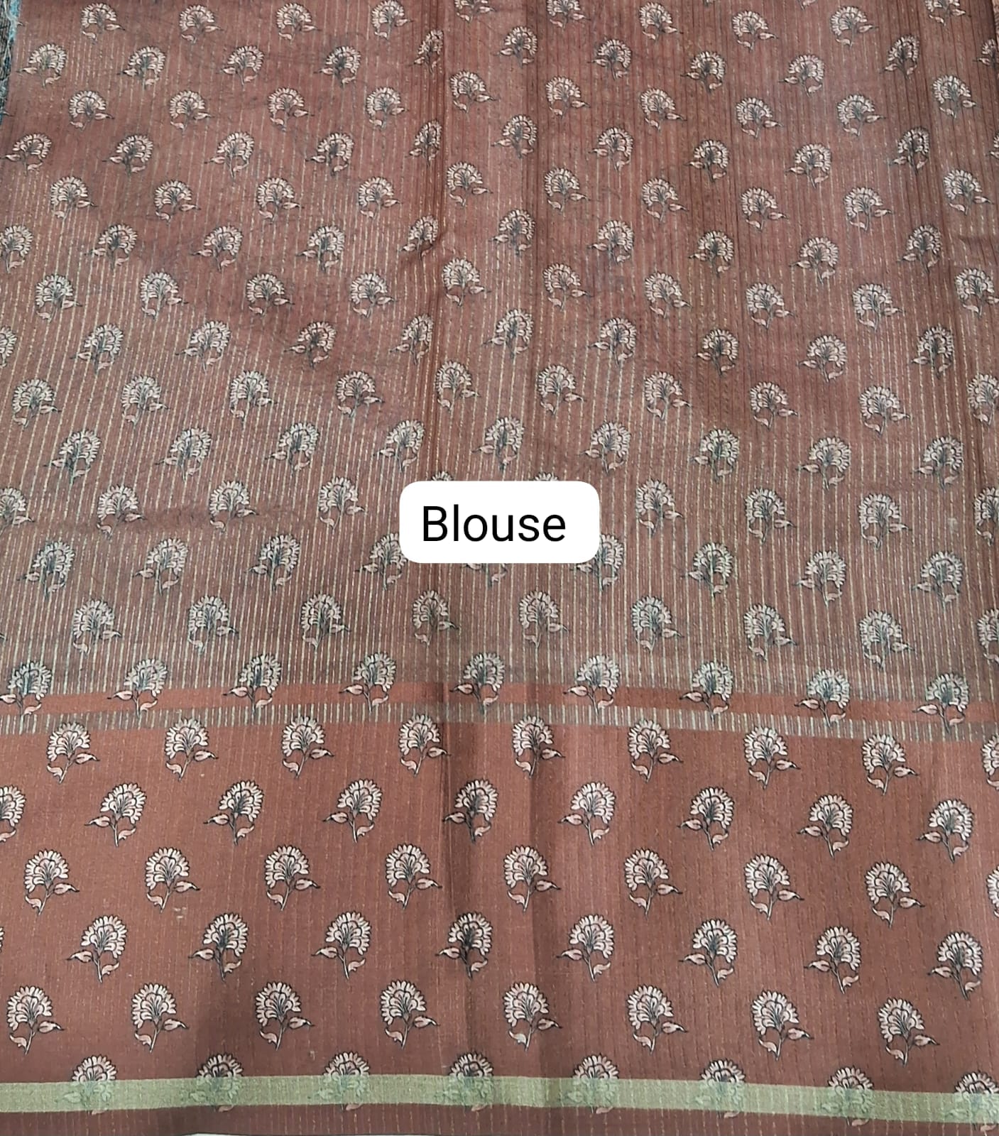 Light Brown Semi Tussar saree blouse