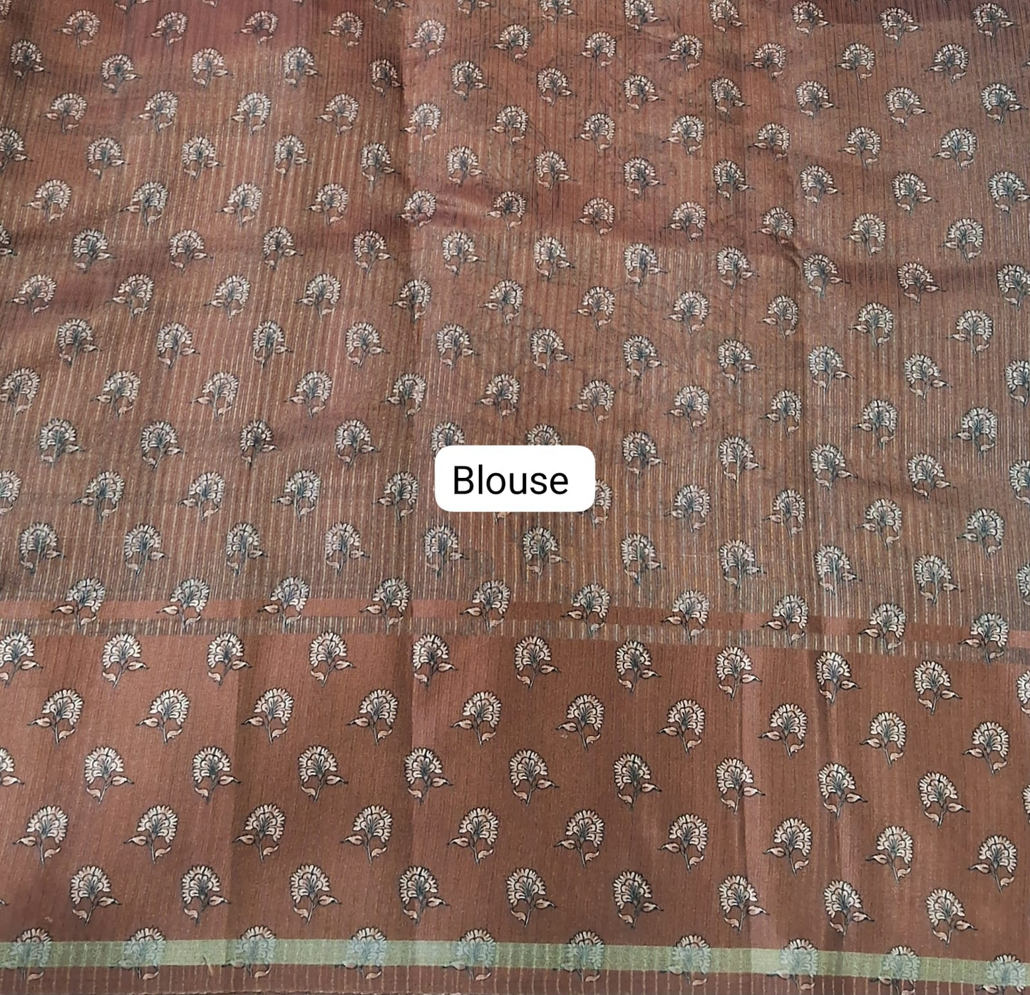 Dark Brown Semi Tussar Saree Blouse