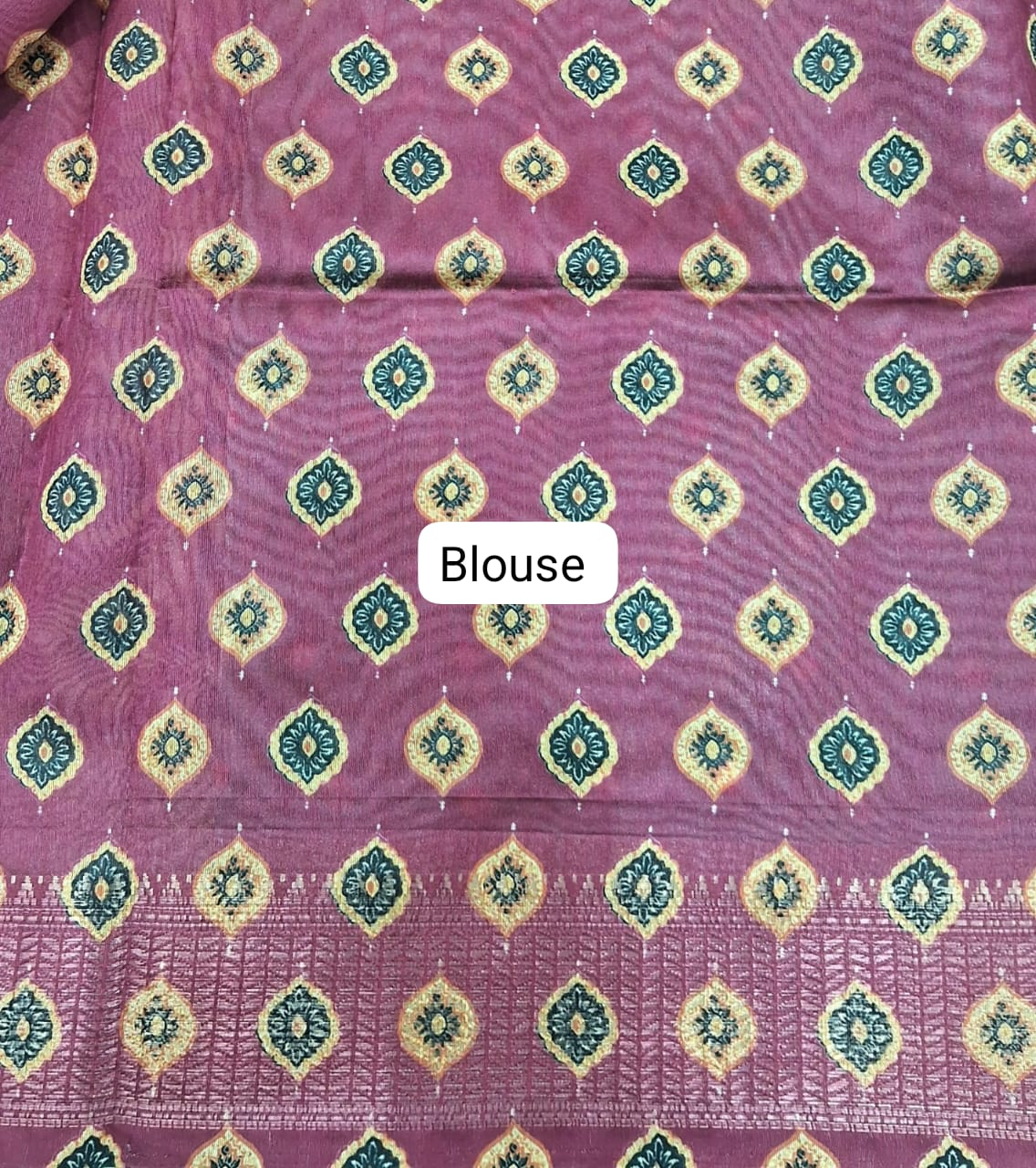 Sea Green Semi Tussar Saree Blouse