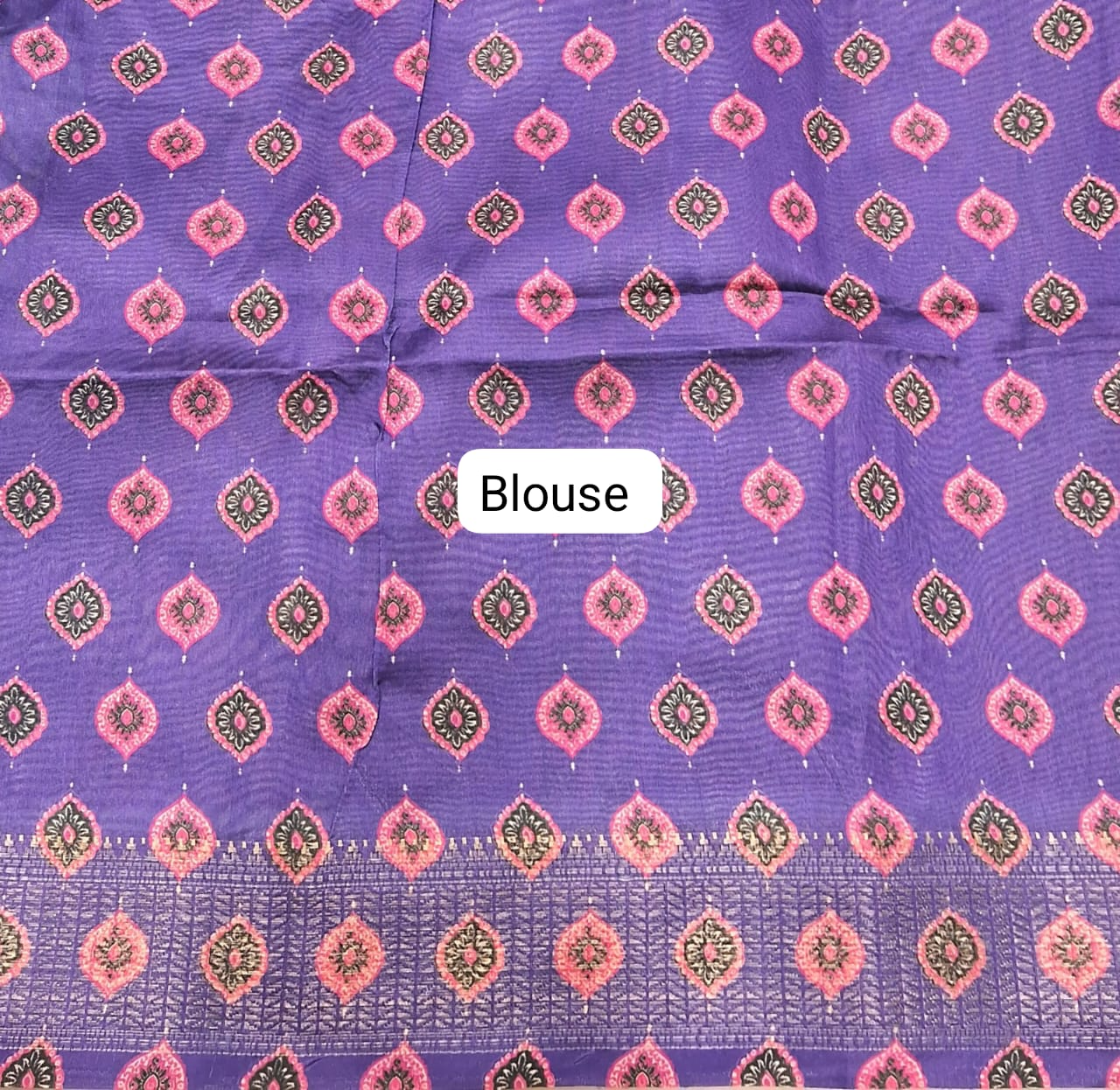 Sky Blue Semi Tussar Saree Blouse