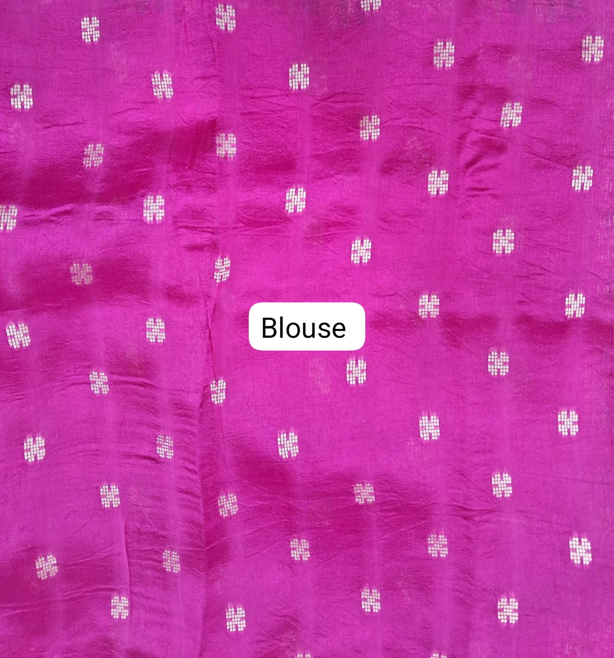 Fuchsia Pink Tussar Georgette Saree Blouse