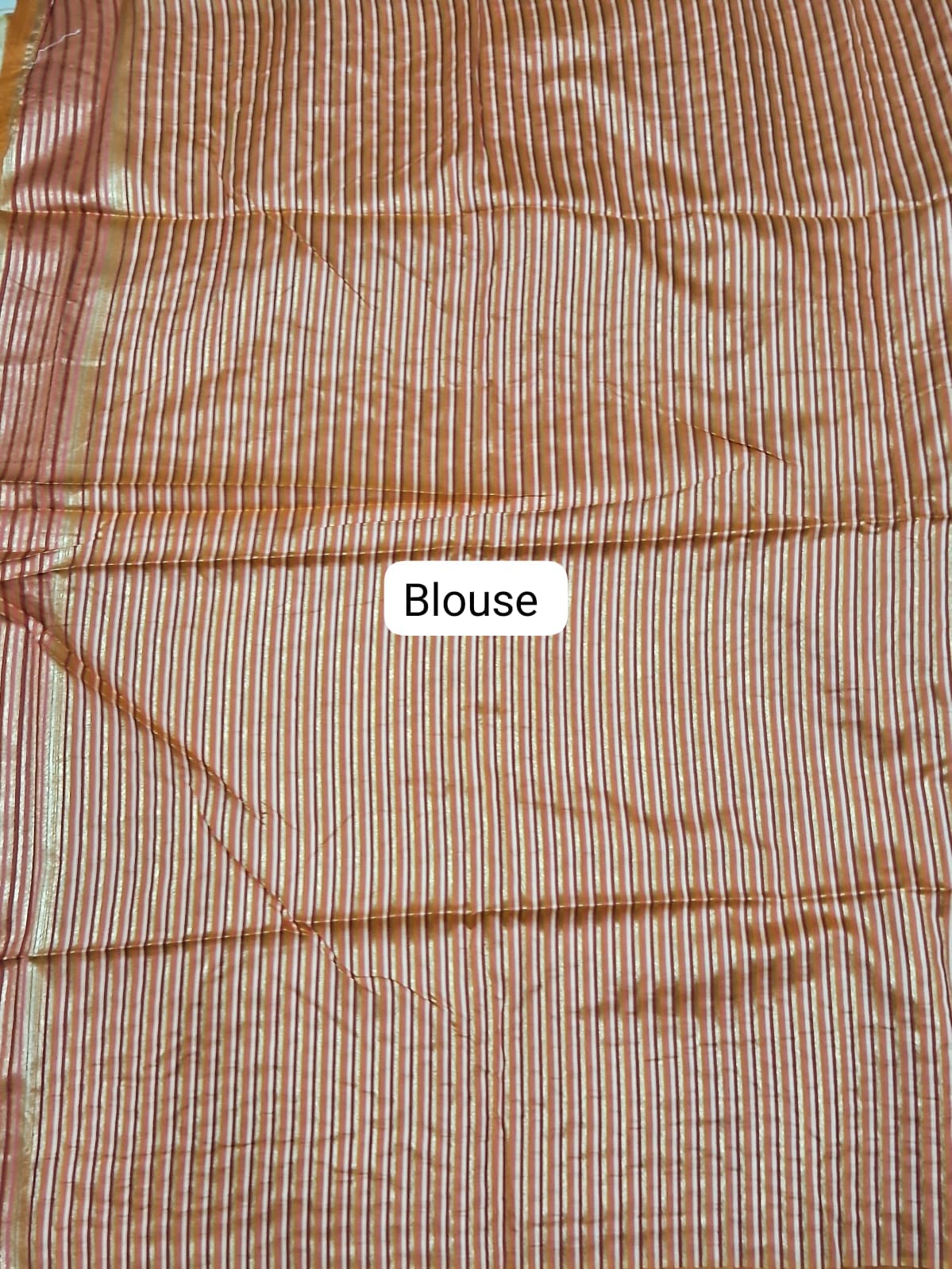 Orange Woven Tussar Saree Blouse