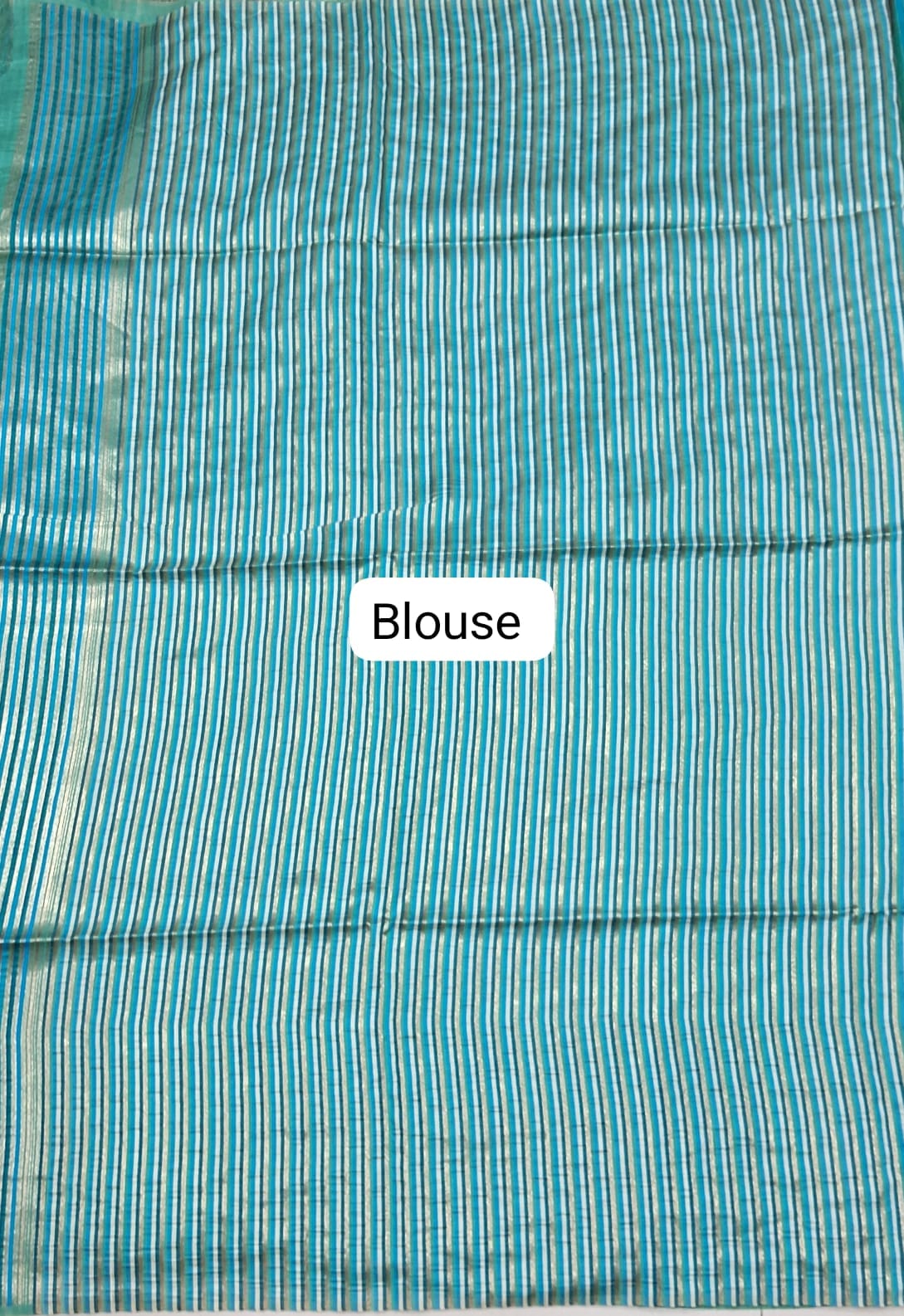 Sea Green Woven Tussar Saree blouse