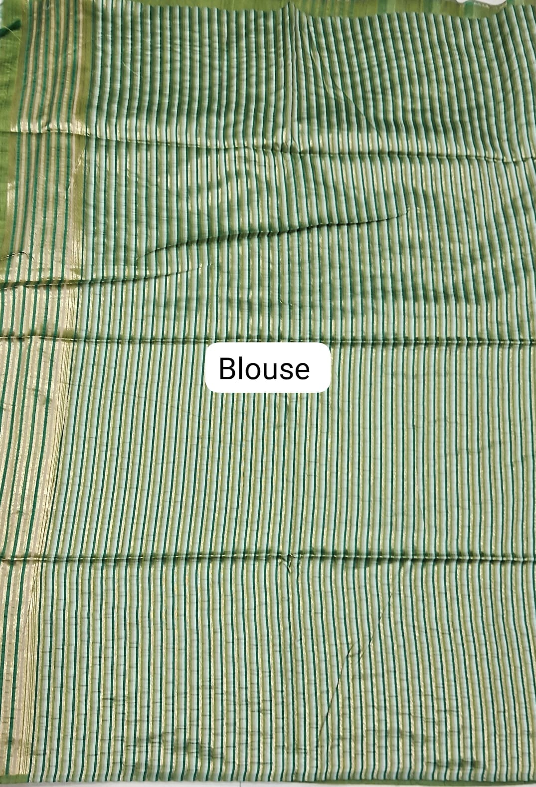 Leaf Green Woven Tussar Saree Blouse