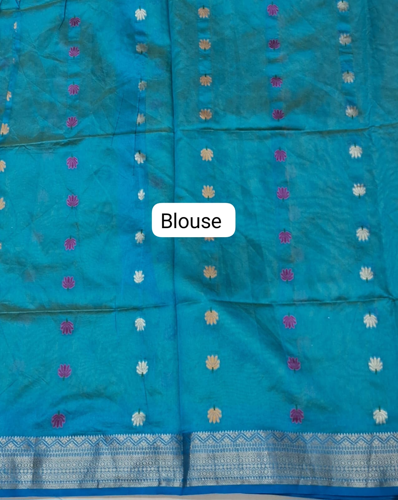 Parrot Green Woven Tussar Saree Blouse