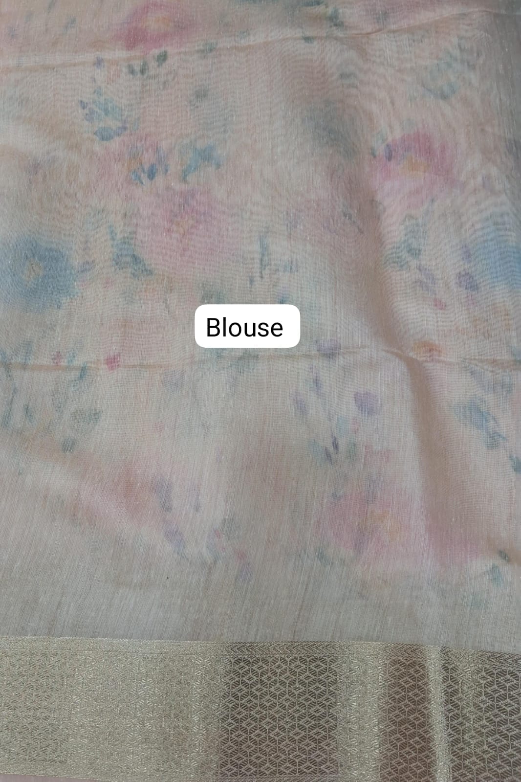 Cream Semi Tussar Saree Blouse