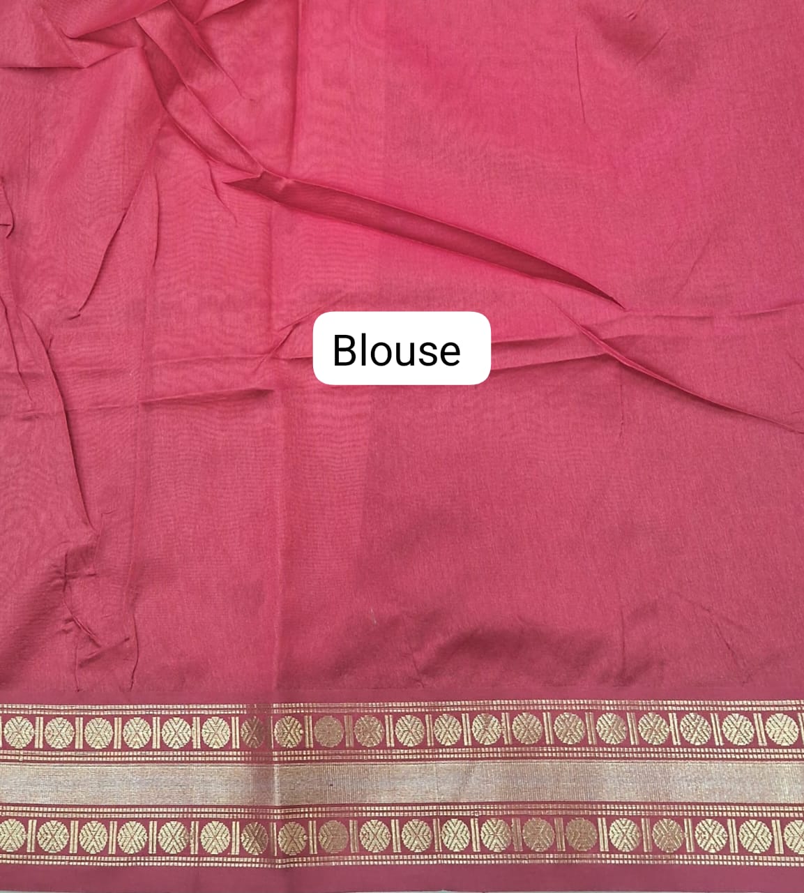 Dark Peach Woven Tussar Saree blouse