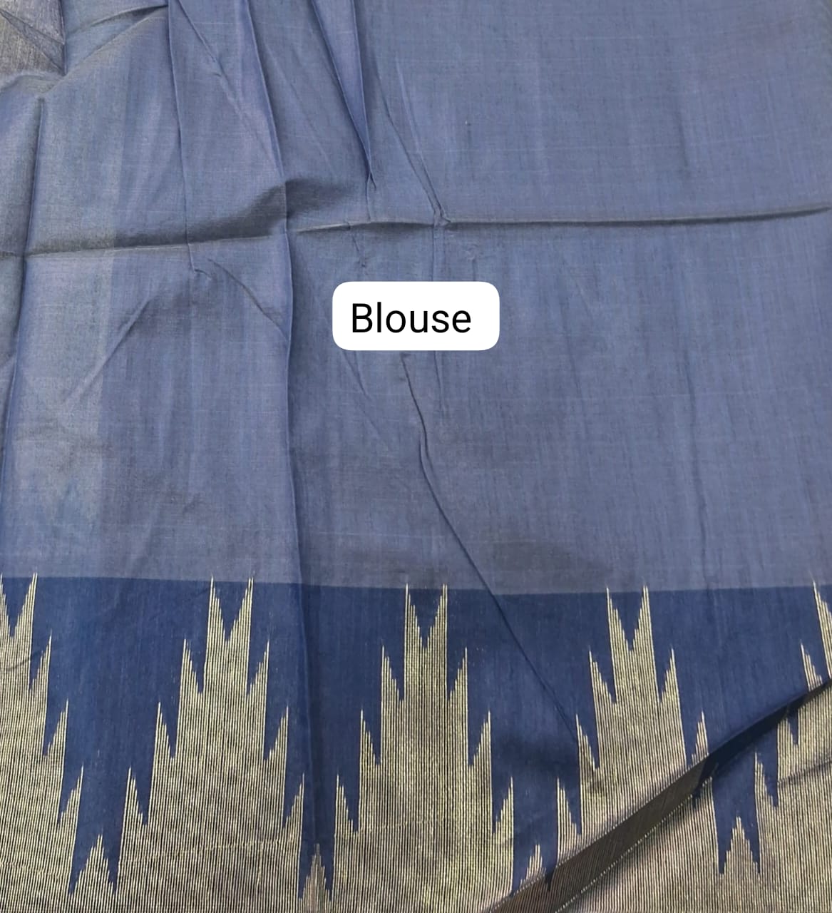 Off-White Woven Tussar Saree blouse