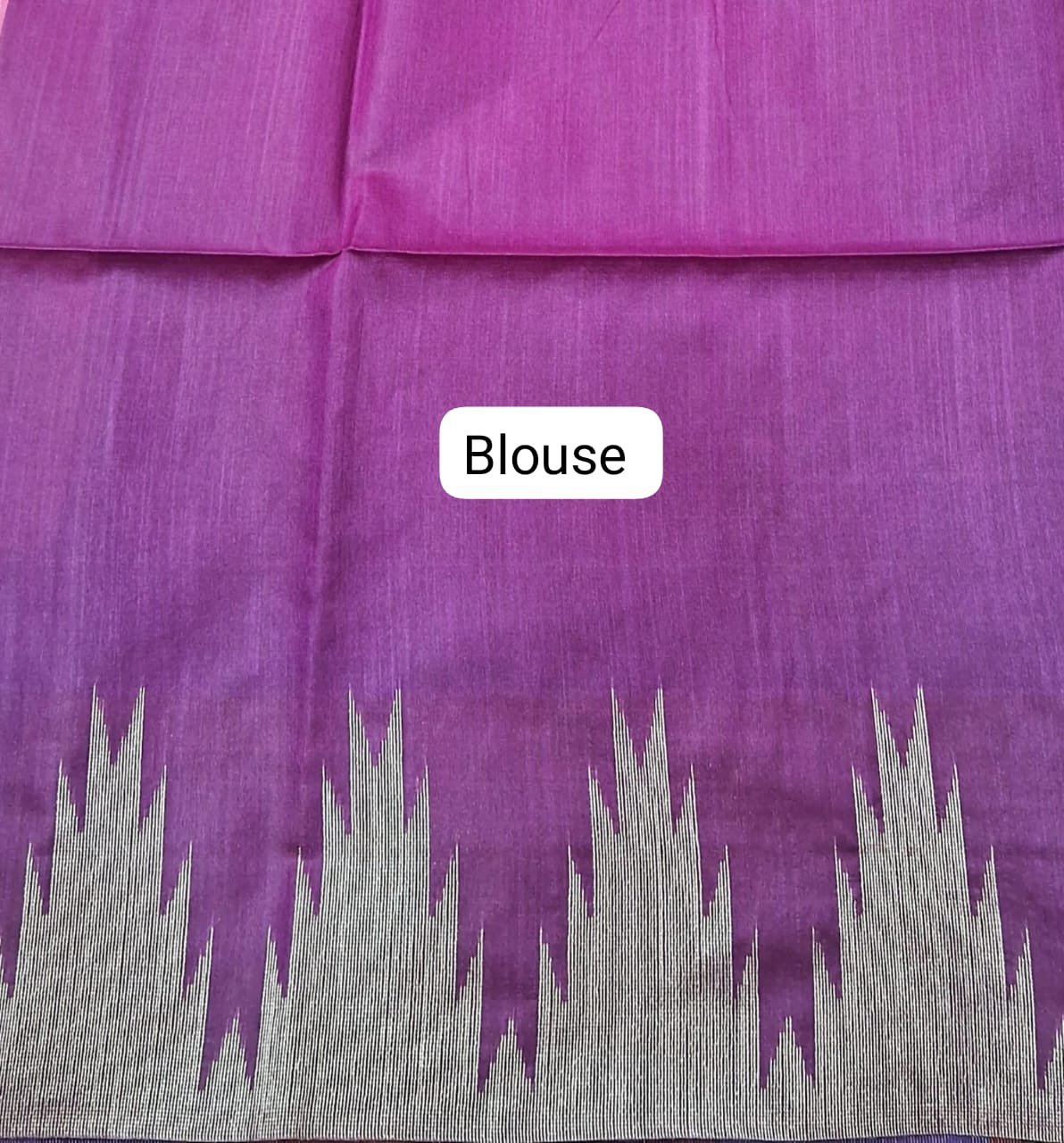 Rose Pink Woven Tussar Saree blouse