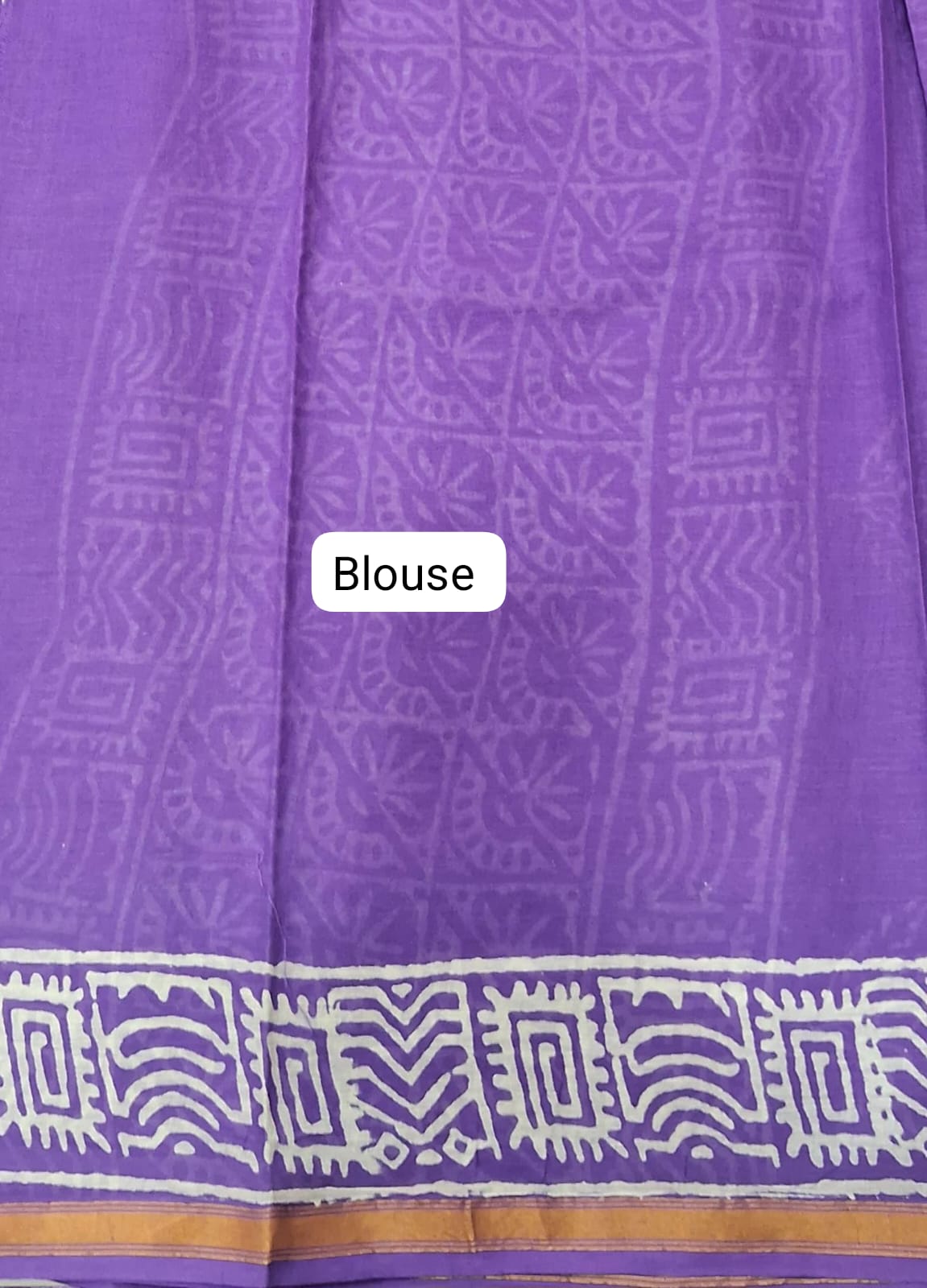 Purple Mulmul Zari Cotton Saree Blouse