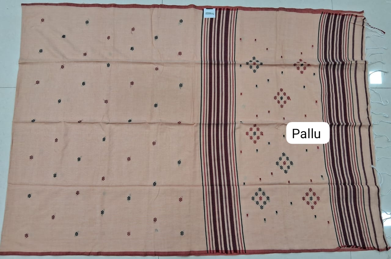 Beige Khadhi Cotton Saree
