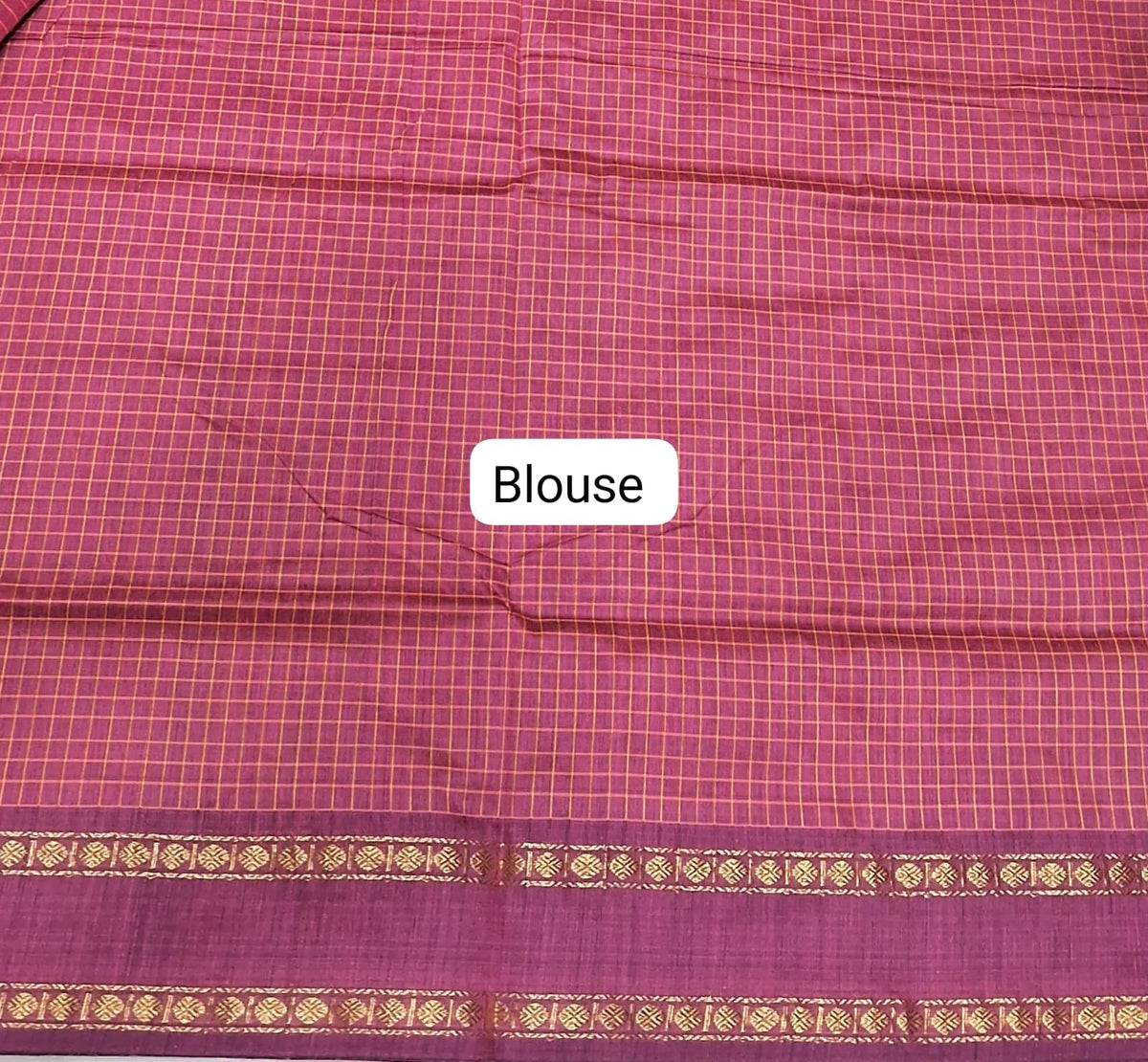 Peach Arani Cotton Saree blouse
