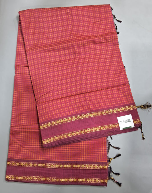 Peach Arani Cotton Saree