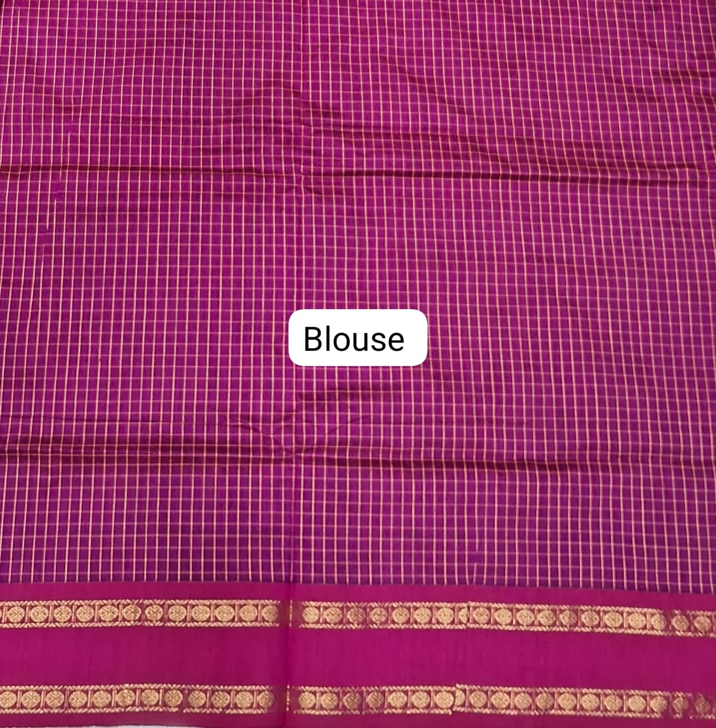 Pink Arani Cotton Saree blouse
