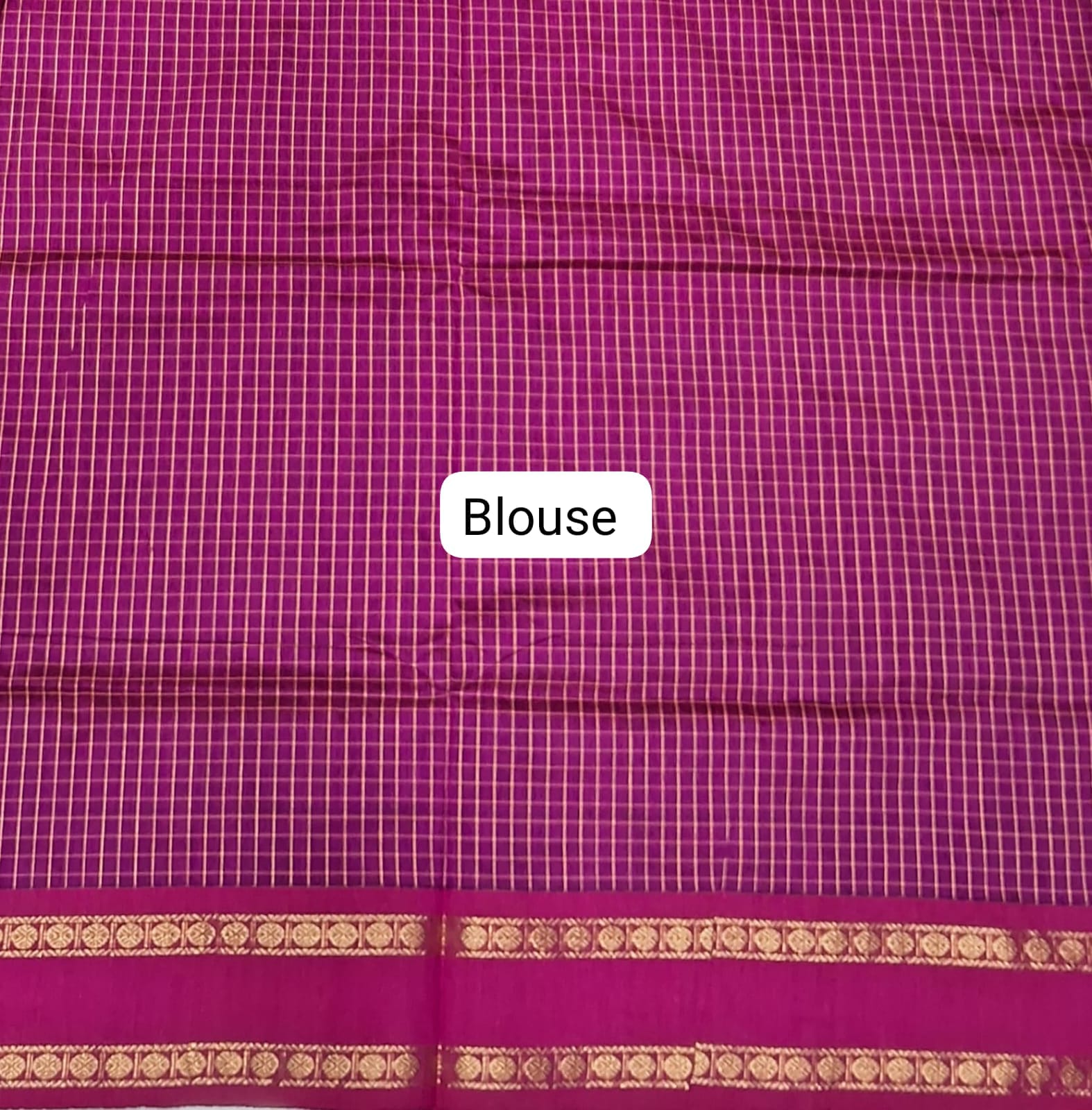 Pink Arani Cotton Saree blouse