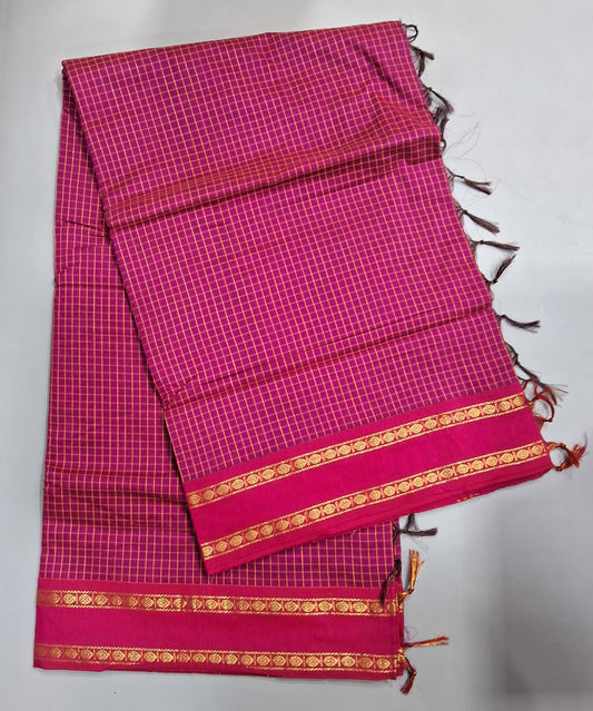 Pink Arani Cotton Saree