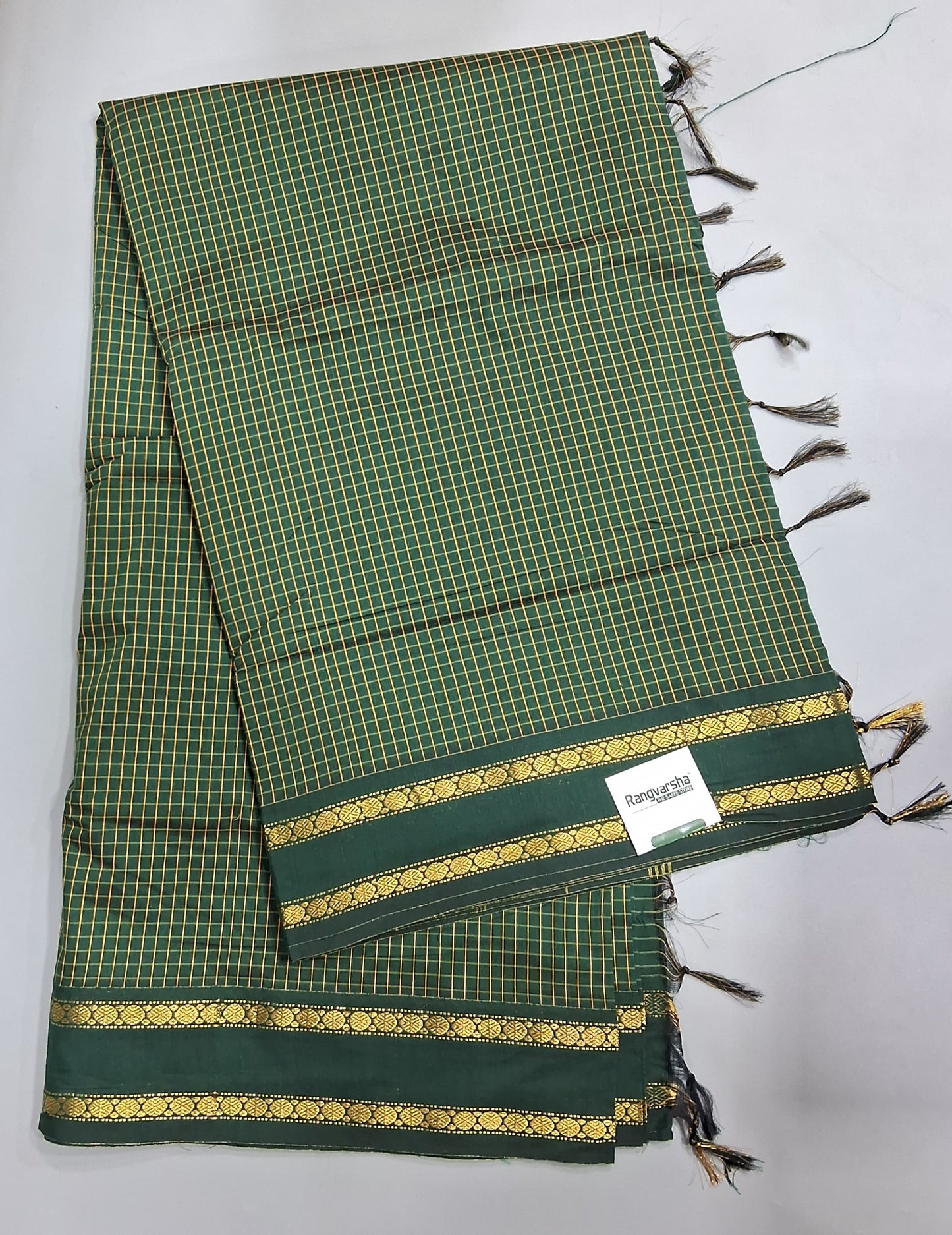 Bottle Green Arani Cotton Saree