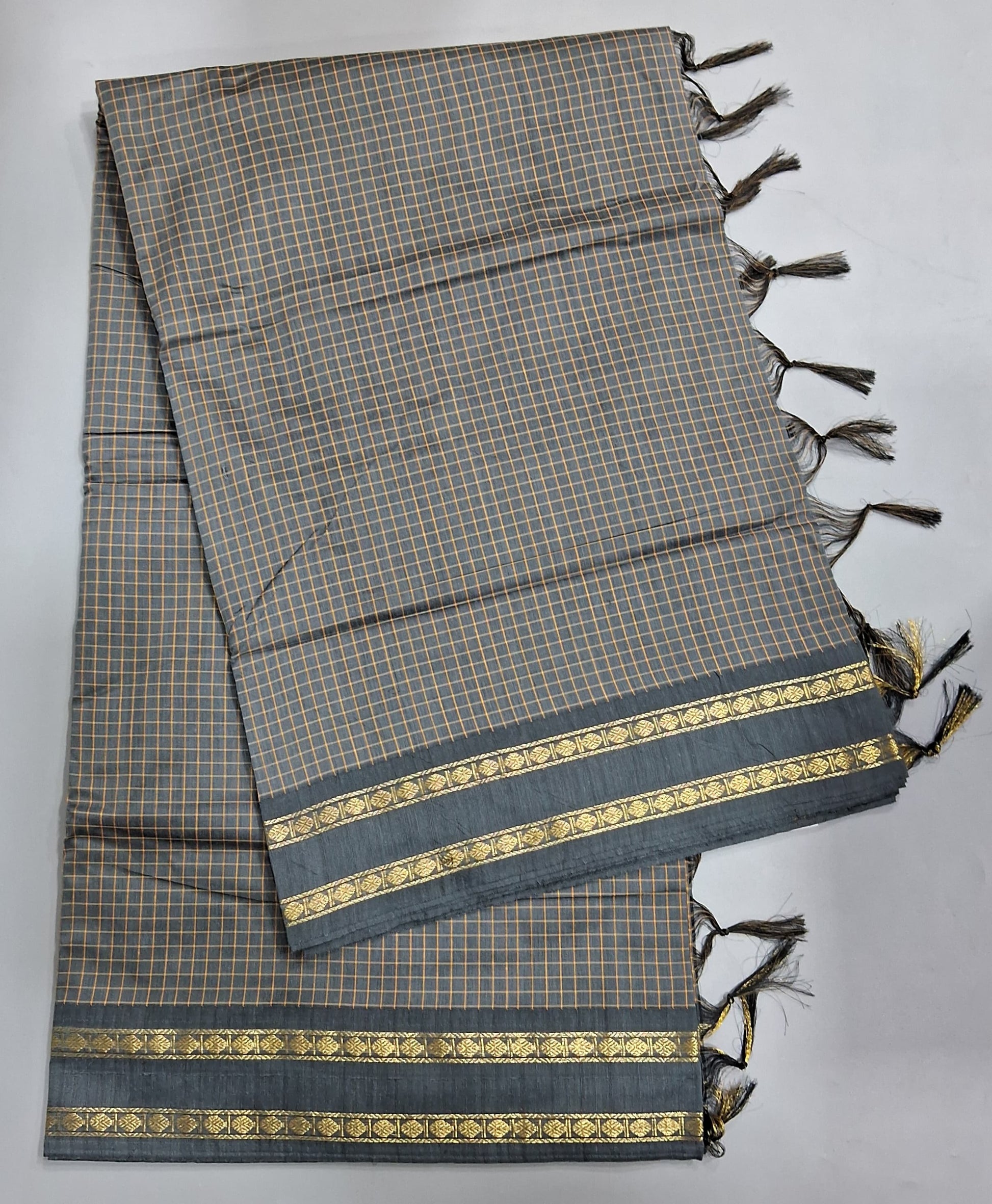Earth Grey Arani Cotton Saree