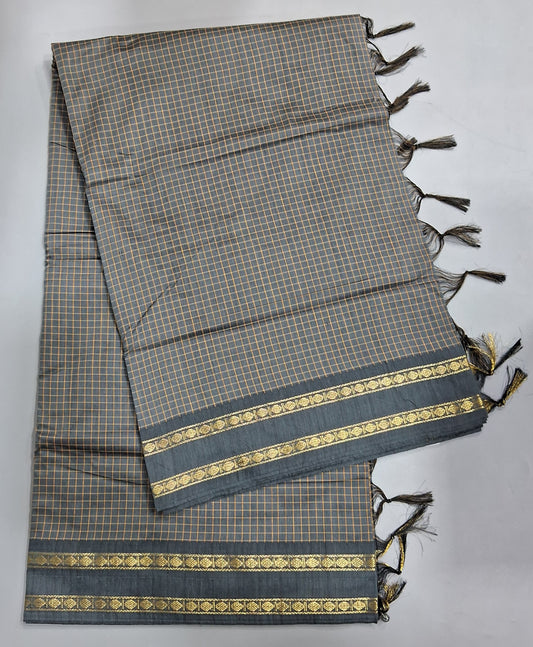 Earth Grey Arani Cotton Saree
