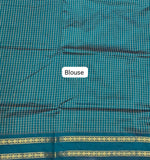 Rama Green Arani Cotton Saree blouse