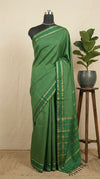 Handwoven Bottle Green Arani Cotton Saree 