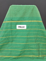 Handwoven Bottle Green Arani Cotton Saree pallu