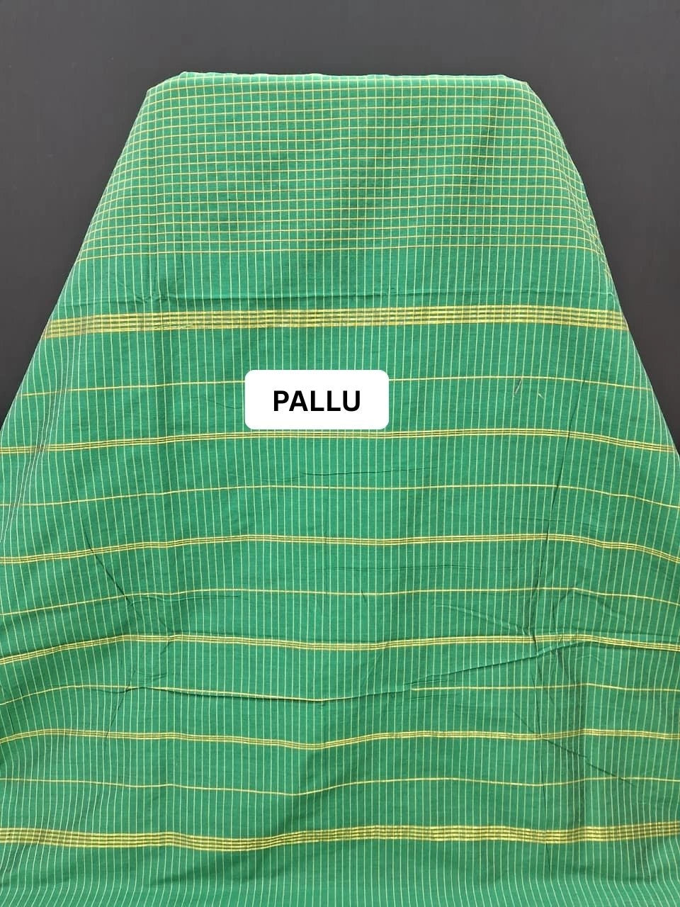 Handwoven Bottle Green Arani Cotton Saree pallu