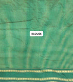 Handwoven Bottle Green Arani Cotton Saree blouse