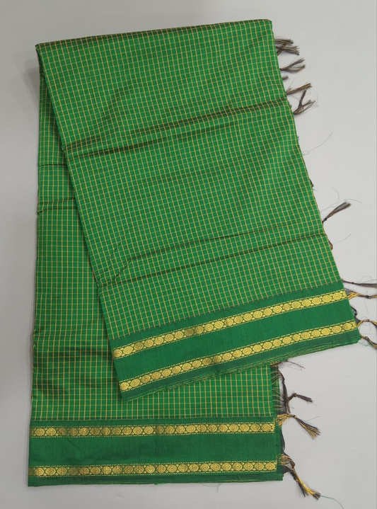 Bottle Green Arani Cotton Saree 