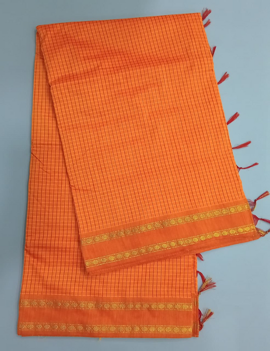Orange Arani Cotton Saree
