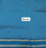 Teal Blue Arani Cotton Saree Blouse