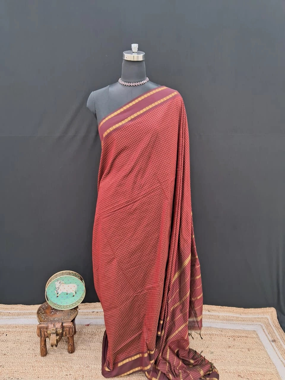 Brown Arani Cotton Saree