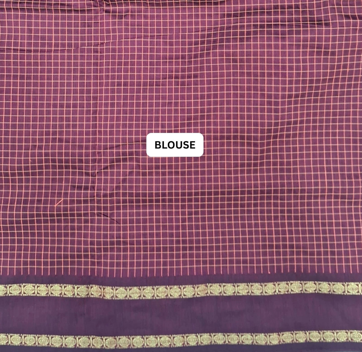 Brown Arani Cotton Saree blouse