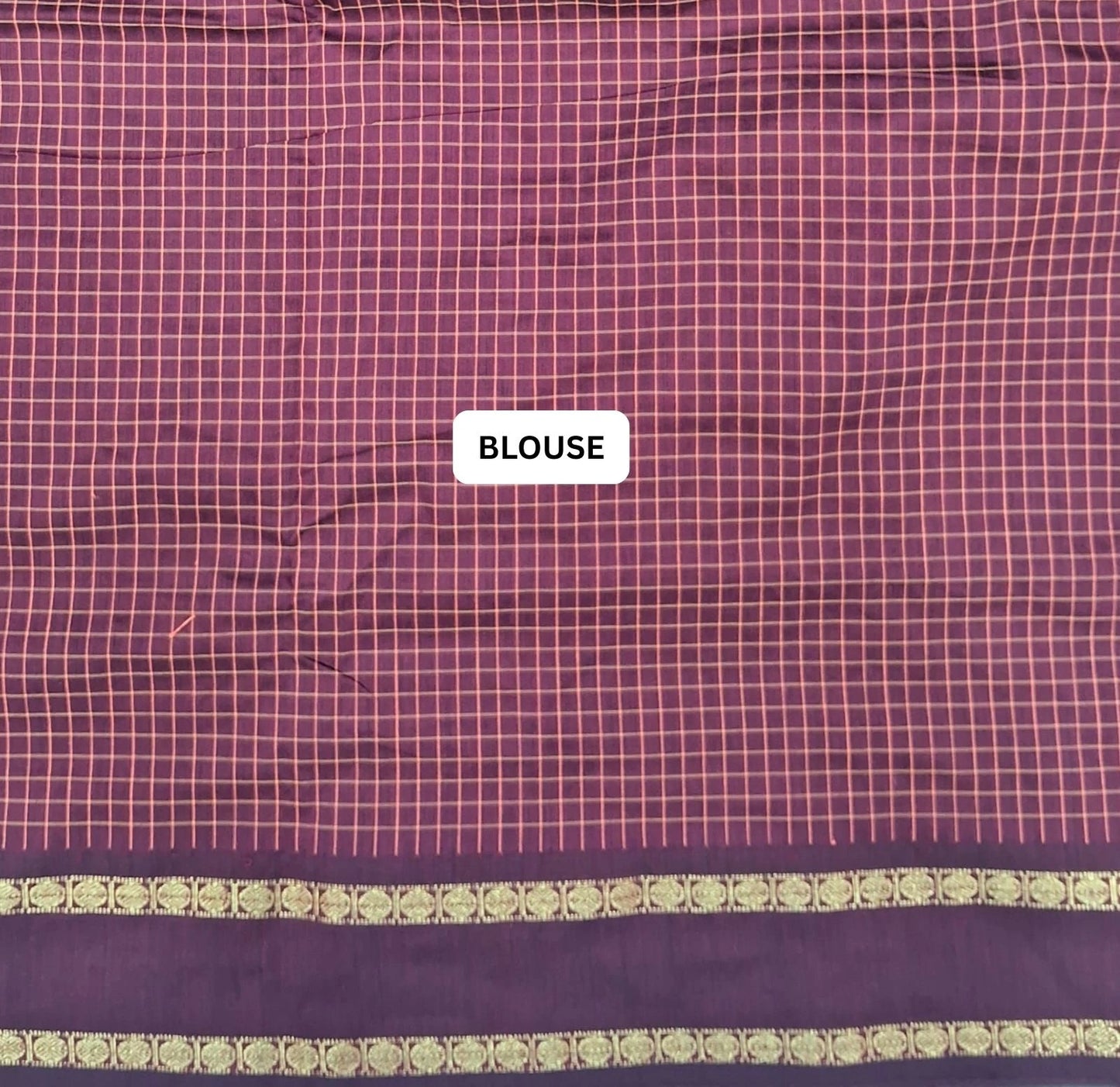 Brown Arani Cotton Saree blouse